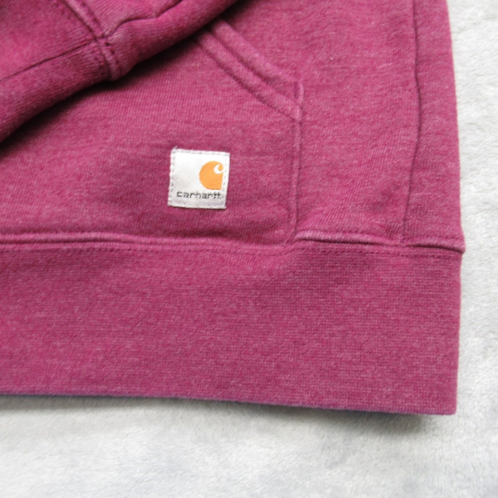 Carhartt Hoodie Womens Small Purple Pockets Raglan Full‎ Zip Fleece Sweatshirt - Picture 6 of 12